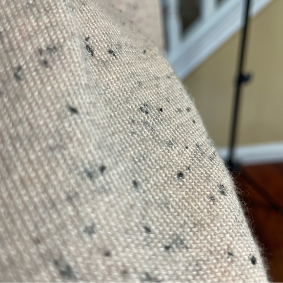 ❌SOLD Verve Amí Pale Pink and Black Nubby Knit Open Front Cardigan - Picture 7 of 9